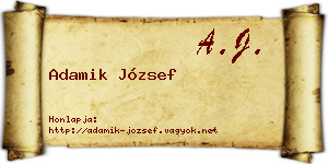 Adamik József névjegykártya